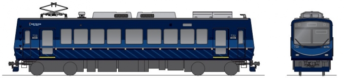画像：リニューアル車両「723号車」イメージ - 「叡山電車、700系リニューアル車両「723」10月18日運行開始」