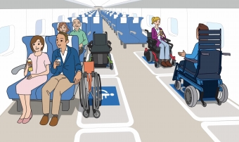 ニュース画像：「車椅子用フリースペース」のイメージ - 「新幹線1編成に最大6以上の車椅子スペース、五輪に向け基準改正」