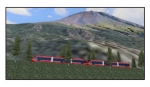 ニュース画像：富士スバルライン上を走行するLRTイメージ - 「富士山にLRT「富士山登山鉄道構想」検討会で承認」