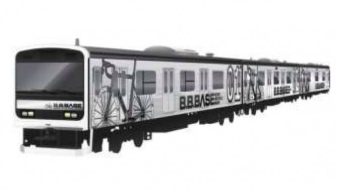 画像：「B.B.BASE」 外観イメージ - 「サイクリング列車「B.B.BASE」、1月6日から運転開始 1番列車は両国〜和田浦間で運行」