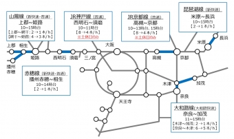 ニュース画像：近畿エリアの見直しを実施する線区・区間 - 「JR西、近畿エリアは最大60本減便へ 10月2日ダイヤ改正」