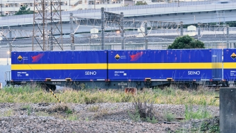 ニュース画像：2021年9月撮影 西濃コンテナイメージ(spockerさん撮影) - 「JR貨物、ブロックトレイン「カンガルーライナーTF60」を東京貨物タ〜東福山駅間で運行」