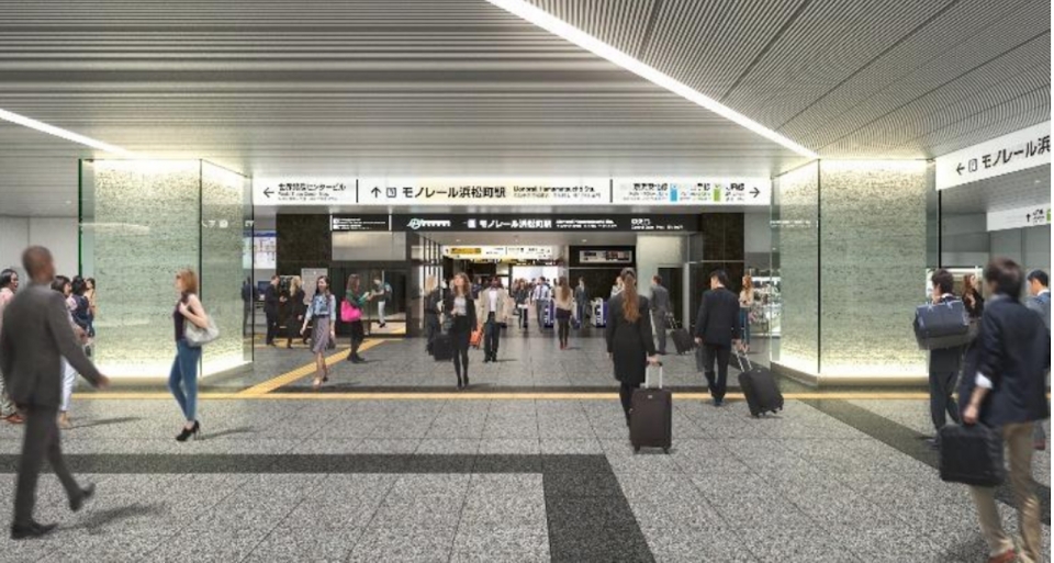ニュース画像：歩行者広場イメージ - 「開業から57年 東京モノレール浜松町駅、建替工事に着手 2029年12月完成予定」