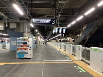 ニュース画像：拡幅工事完了が完了した品川駅3番線の様子