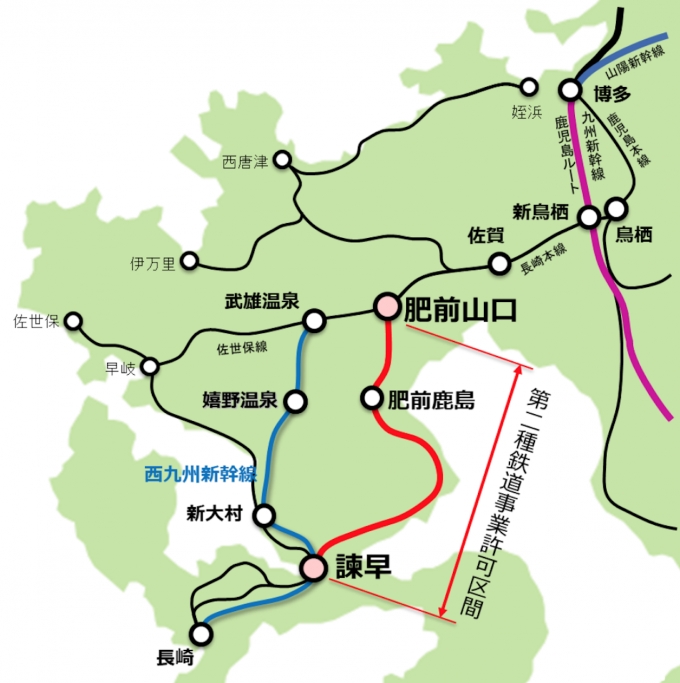 長崎本線 肥前山口〜諫早間、JR九州に第二種鉄道事業許可 上下分離方式