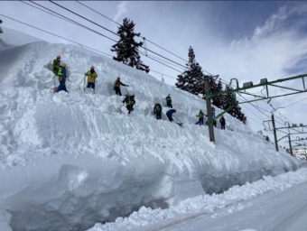 ニュース画像：2月25日(金)9時現在の 上越線 除雪作業の様子 - 「上越線 六日町～水上間、2/25終日運休 信号機まで雪に埋もれる 」