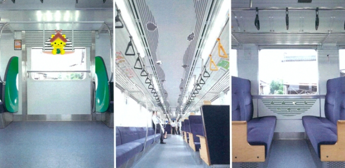 画像：「デハ7001系」車内デコレーション案 - 「一畑電車、7000系に車内装飾を実施へ 3月上旬に竣工」
