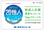 ニュース画像：1dayフリーパスのイメージ - 「東京モノレール、累計乗車数20億人達成を記念して新成人に1日無料パスを配布」