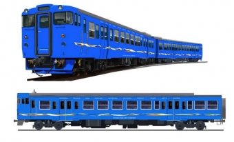 ニュース画像：青く美しい有明海をイメージしたブルーのキハ47形 - 「JR九州、新幹線開業に合わせ「キハ47形」リニューアル！テーマは有明海」