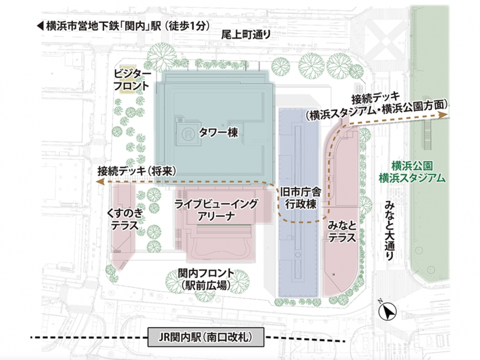 ニュース画像：街区の概要 - 「関内駅前に新たな街誕生！横浜市旧市庁舎が高層タワー・星野リゾートに」