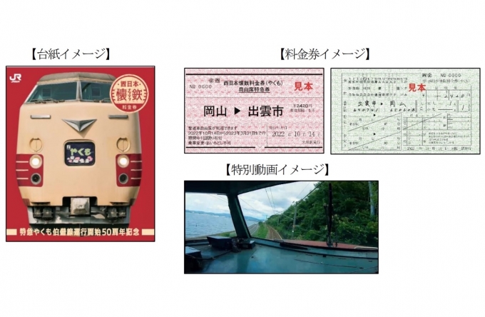 ニュース画像：西日本懐鉄料金券 (やくも) - 「人気の“懐鉄”シリーズ、やくも・500系「料金券」限定発売！」