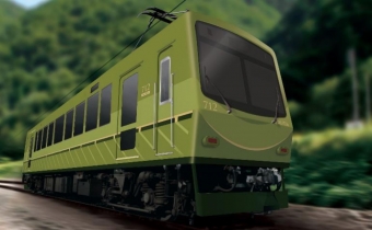 ニュース画像：700系デオ710形リニューアル車両「712号」イメージ - 「叡山電鉄700系「712号」、リニューアル 12/10運行開始」