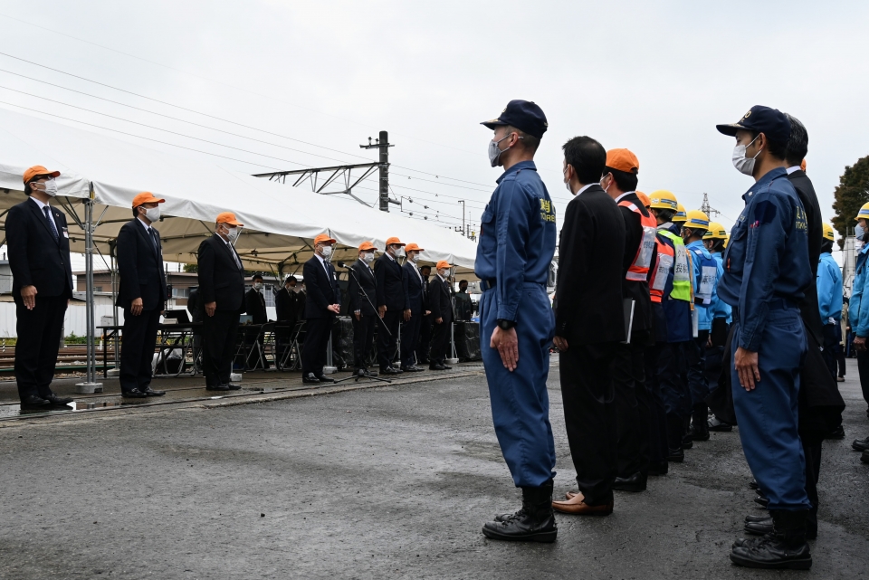 ニュース画像：西武鉄道 喜多村社長からの訓示 - 「“大雨で土砂流入！車両脱線...”もはや想定外ではない災害に対応、西武 大規模総合復旧訓練に密着」