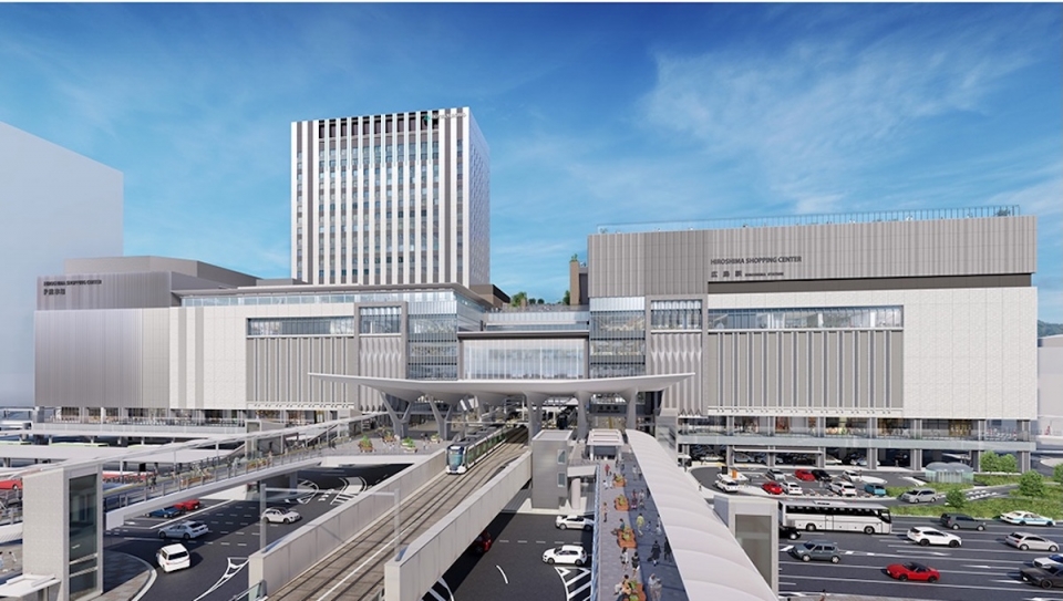 ニュース画像 1枚目：広島駅ビル 開業後の外観イメージ