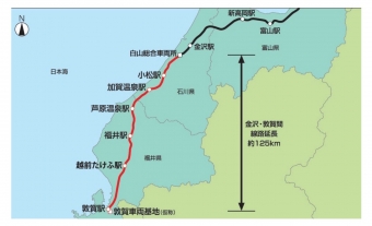 ニュース画像：北陸新幹線 延伸区間概要
