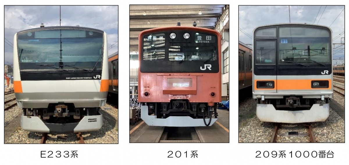 JR中央線 歴代201系・209系1000番台、E233系横並び！豊田車両センター