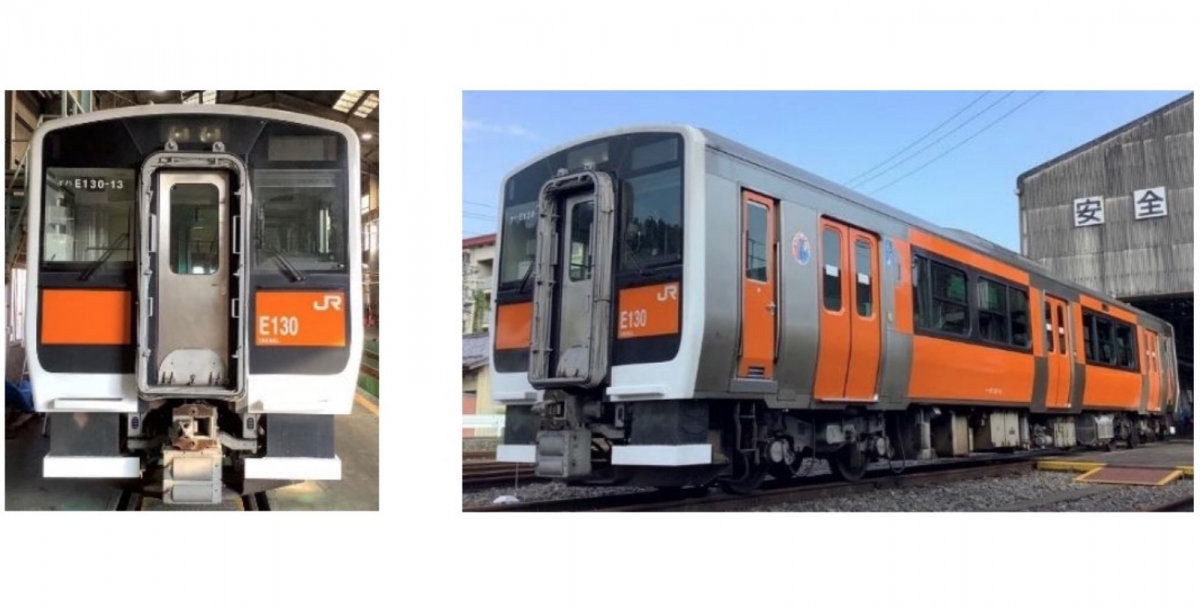 JR東 水郡線、キハE130系に「オレンジ パーシモン トレイン」登場！9月 