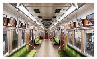 ニュース画像：載せ電車 車内への歴史写真の展示 イメージ