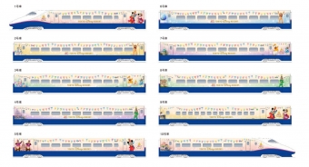 ニュース画像：特別車両「Magical Dream Shinkansen」イメージ - 「JR東、E2系「Magical Dream Shinkansen」運行！東京ディズニーリゾート40周年記念で 12月22日から」