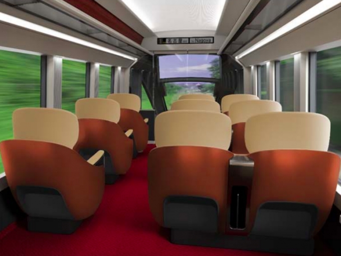 画像：先頭車両(ハイグレード車両)の内装 イメージ - 「近鉄、名阪特急向け新型車両を導入へ 2020年春から運行開始」