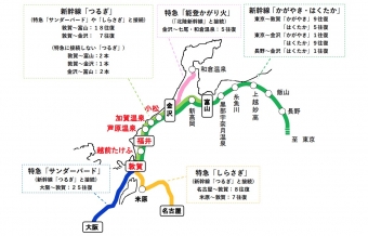 ニュース画像：北陸新幹線 金沢～敦賀間開業に伴う各列車の運行形態