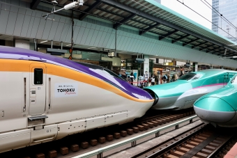 ニュース画像：併結(連結)の様子 E8系新幹線 2024年04月27日撮影
