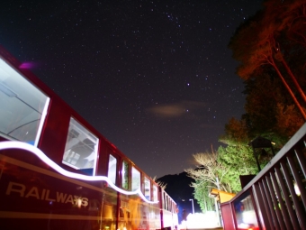 ニュース画像：井川線夜間運行イメージ/当日は装飾なし 写真提供 大井川鐵道