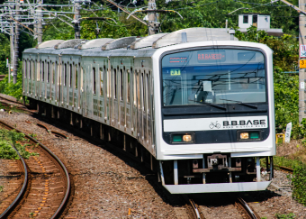 実物素材・原寸大「E217系側面車号ステッカー」、レールヤード大宮で