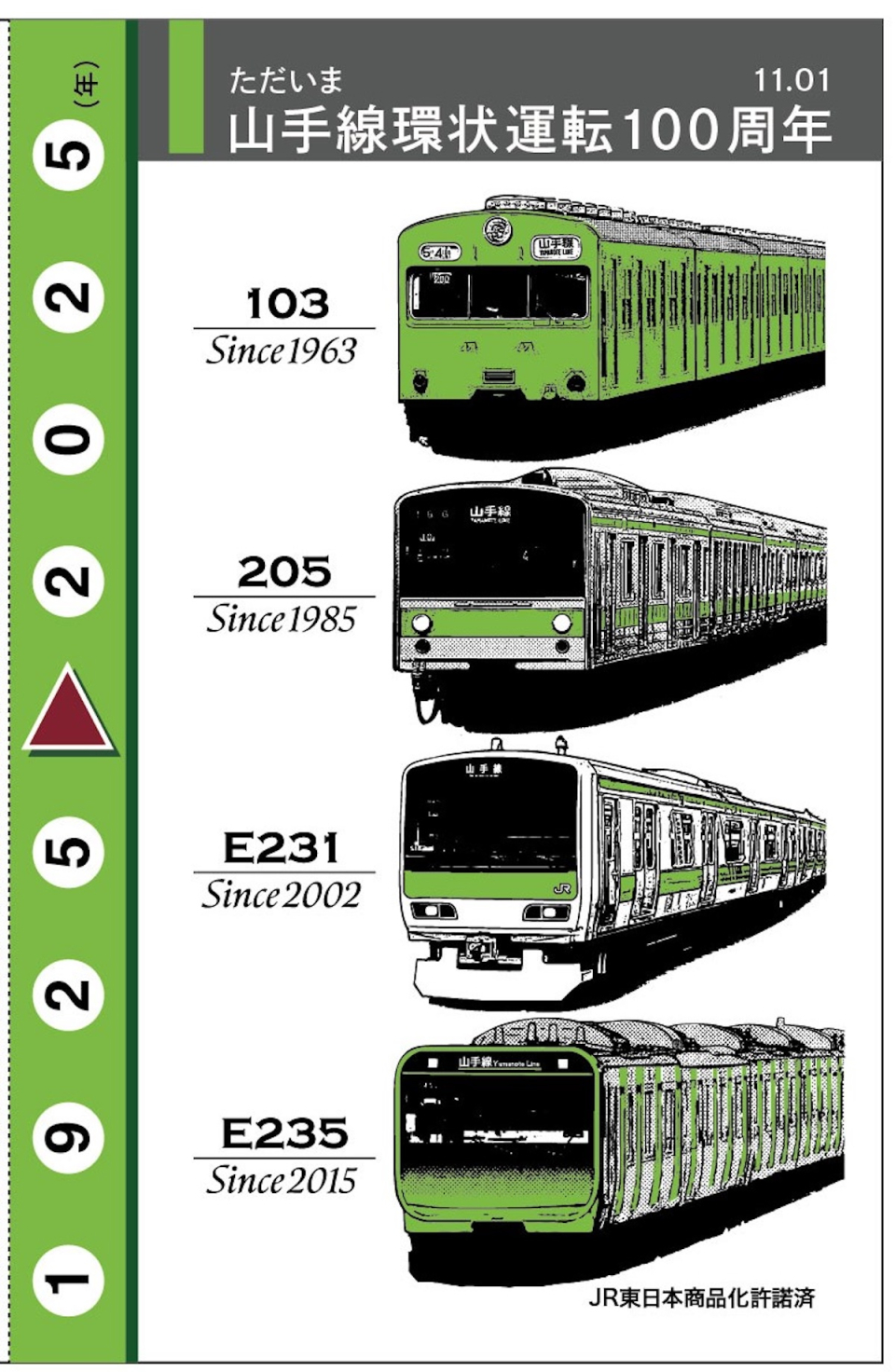 山手線」歴代車両がズラリ！環状運転100周年の記念クッキー限定発売