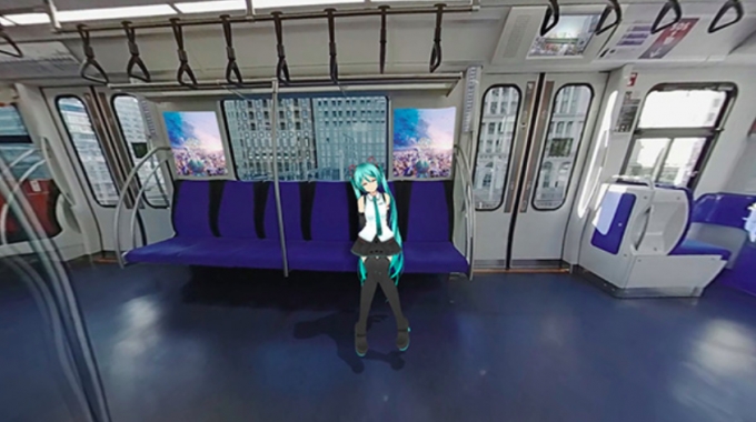 画像：VR映像のワンシーン - 「ゆりかもめ、「初音ミク」が踊り歌うVR映像の撮影に協力 列車を貸切」