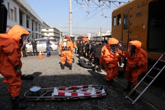 ニュース画像：115系2両編成を用いた訓練 - 「JR西日本徳山地域鉄道部、2月20日に救済救護訓練を実施」