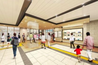 画像：1階南口イメージ - 「JR盛岡駅、第3期のリニューアル工事を4月2日から8月末まで実施」