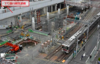 ニュース画像：竹ノ塚駅付近の高架橋 - 「東武、2018年度も沿線高架化事業を推進 沿線3カ所で継続」