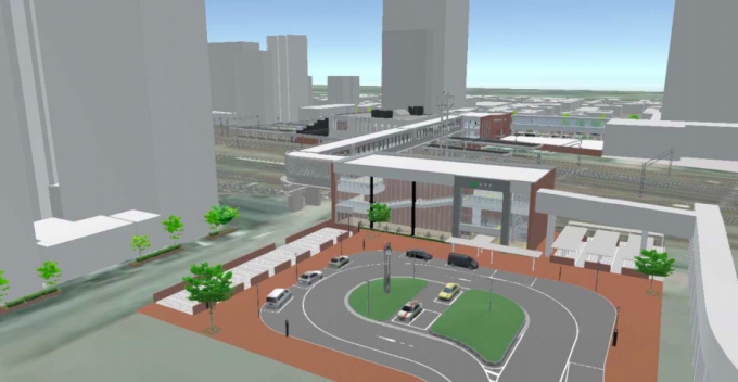 画像：北口側から見た駅舎のイメージ - 「苗穂駅、新駅舎の開業日は11月17日に 札幌駅寄りに約300m移転」