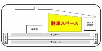 ニュース画像：駐車場の位置 - 「関東鉄道、寺原駅前に22台収容の駐車場オープン」