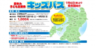 ニュース画像：夏休み子ども定期券「Kidsパス」告知 - 「熊本電気鉄道、7月6日から夏休み子ども定期券「Kidsパス」発売」