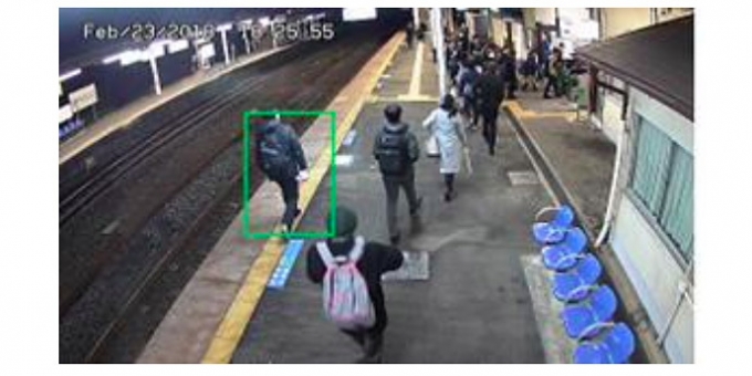 ニュース画像：佐和駅での危険エリアへの侵入検知 - 「オプティム、常磐線佐和駅でAI監視カメラの実証実験を実施」