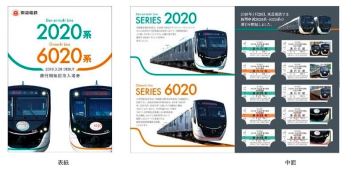 画像：「2020系・6020系運行開始記念入場券」 - 「東急電鉄、2020系・6020系運行開始記念入場券を発売 7月15日」