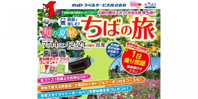 ニュース画像：ツアー告知 - 「京成グループ、「鉄道で楽しむ！旬の夏秋ちばの旅」モニターツアーを開催」