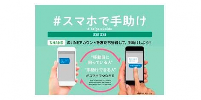 ニュース画像：サービスのイメージ - 「JR西日本、「困っている人」を周知する「&HAND」を大阪駅で実証実験」