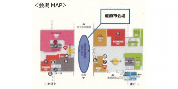 ニュース画像：会場位置 - 「JR東日本、吉祥寺駅で「山梨・峡東ワインリゾートキャンペーン」開催へ」