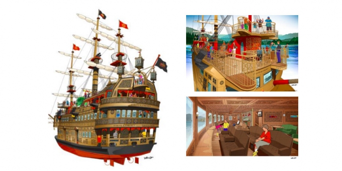 画像：新造される「海賊船」 - 「「ななつ星」の水戸岡鋭治氏、箱根海賊船の新造船デザインを担当へ」