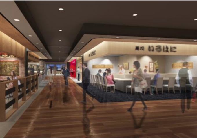 画像：新たに展開されるバルゾーン、イメージ - 「JR広島駅ekie、中四国最大級のお土産売り場などオープンへ」