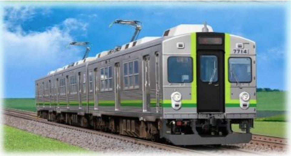 ニュース画像：緑歌舞伎3両編成 - 「養老鉄道、東急7700系を購入 2019年初春から運行開始」