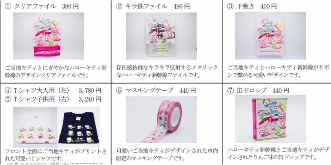 ニュース画像：限定商品の概要 - 「JR西日本、「ハローキティ新幹線」限定グッズを9月7日から販売へ」