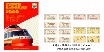 ニュース画像：引退記念乗車券・入場券のイメージ - 「小田急電鉄、ロマンスカー「LSE」の引退記念乗車券・入場券を限定発売」
