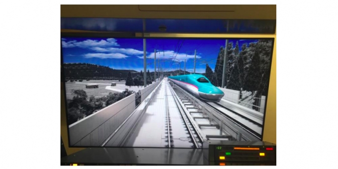 画像：シミュレーターの新幹線との共用走行区間の画像 - 「JR貨物、EH800形の「運転士異常時対応訓練用シミュレータ」を導入」