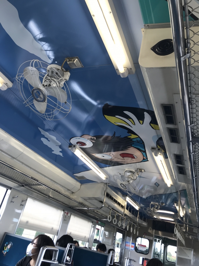 鉄道乗車記録の写真:車内設備、様子(2)     「境港線の鬼太郎電車（天井）」