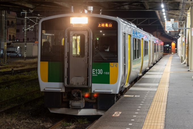 鉄道乗車記録の写真:乗車した列車(外観)(1)        「千葉県内のJR唯一のディーゼルだそうです。ちなみに久留里駅以降が廃線危機かもとのこと・・・。」
