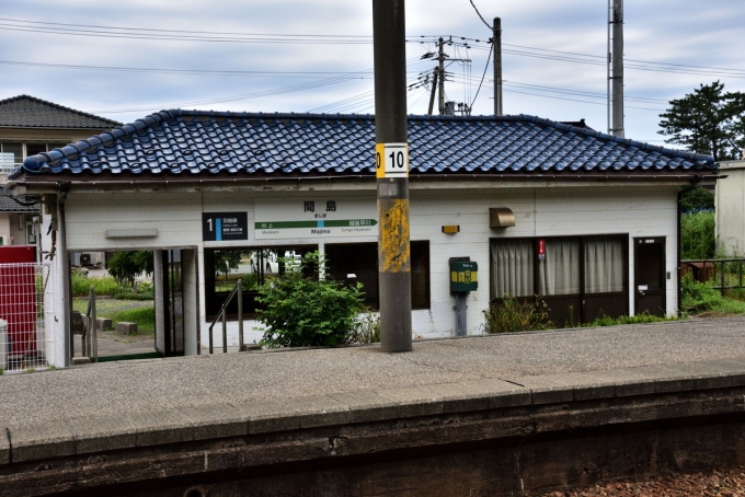 鉄道乗車記録の写真:駅舎・駅施設、様子(1)        「ホームから間島駅」